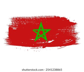 morocco independence day with morocco flag grunge brush watercolor stroke paint. Morocco brush painted drawing flag illustration emoji clipart background