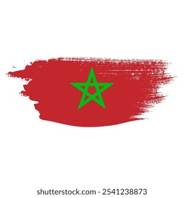 morocco independence day with morocco flag grunge brush watercolor stroke paint. Morocco creative brush painted flag illustration emoji clipart background