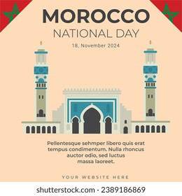 Morocco Independence Day Social Media Post. Vector Illustration. suitable for, poster and banner. 