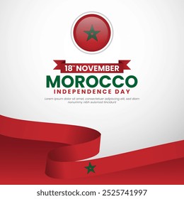 Dia da Independência do Marrocos Ilustração vetorial. Adequado para banner, folheto, correio, cartão