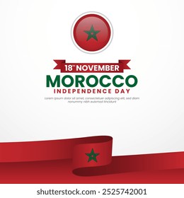 Fondo de la Ilustración vectorial del Día de la Independencia de Marruecos. Conveniente para el Anuncio, volante, correo, tarjeta