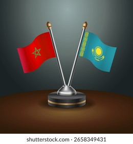 A tabela Marrocos e Cazaquistão sinaliza a relação com o plano de fundo gradiente. Ilustração de vetor