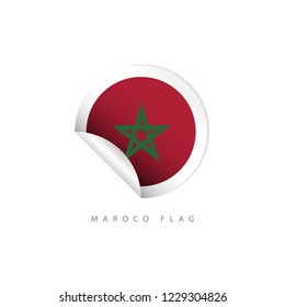 Morocco Label Flags Vector Template Design Illustration