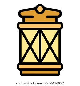 Morocco lamp icon outline vector. City building. Landmark stamp color flat