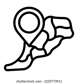 Morocco landmark icon outline vector. Africa travel. Landscape building