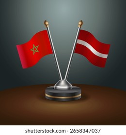 Tabela de Marrocos e Letônia sinaliza relação com plano de fundo gradiente. Ilustração de vetor
