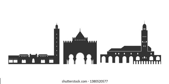 Morocco logo. Isolated Moroccan architecture on white background