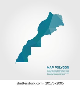 Morocco Map Abstract geometric rumpled triangular low poly style gradient graphic on white background