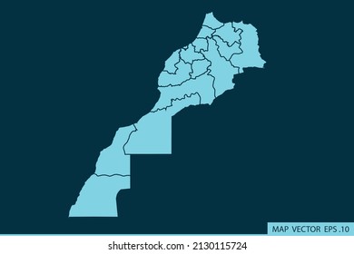 
Morocco map ,Abstract mash line and point scales on dark background for your web site design map logo, app, ui ,Travel. Vector illustration eps 10.