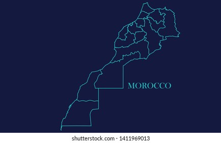 Morocco Map Background Vector eps10
