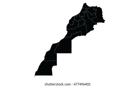 Morocco map black color