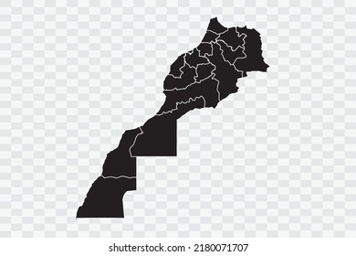 Morocco Map black Color on White Background quality files Png 