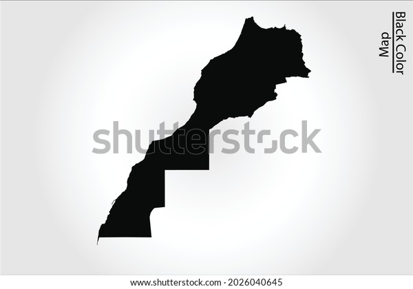 Morocco Map Black Color On Backgound Stock Vector (Royalty Free ...