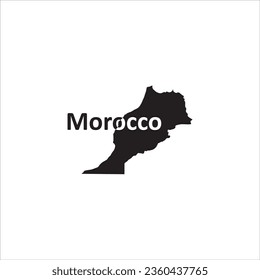 Morocco map and black letters design on white background