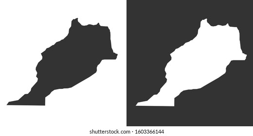 Morocco Map With Black and White Vector