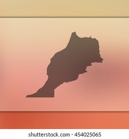 Morocco map. Blurred background with silhouette of Morocco map. Vector silhouette of Morocco map