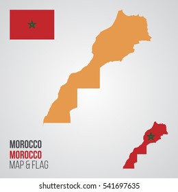 Morocco Map and Flag