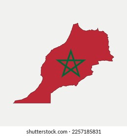 Mapa de Marruecos y bandera elemento gráfico de emblema nacional Diseño de plantillas de ilustración
