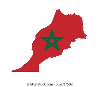 Morocco Vector Map Flag Stock Vector (Royalty Free) 195158894