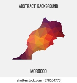 Morocco map in geometric polygonal style.Abstract tessellation,modern design background. Vector illustration EPS8