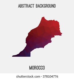 Morocco map in geometric polygonal style.Abstract tessellation,modern design background. Vector illustration EPS8