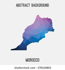 Morocco map in geometric polygonal style.Abstract tessellation,modern design background. Vector illustration EPS8