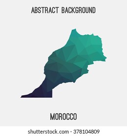 Morocco map in geometric polygonal style.Abstract tessellation,modern design background. Vector illustration EPS8