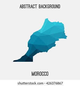 Morocco map in geometric polygonal style.Abstract tessellation,modern design background. Vector illustration EPS8