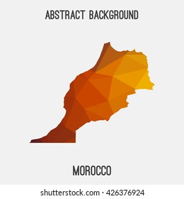 Morocco map in geometric polygonal style.Abstract tessellation,modern design background. Vector illustration EPS8