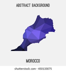 Morocco map in geometric polygonal,mosaic style.Abstract tessellation,modern design background,low poly. Vector illustration.