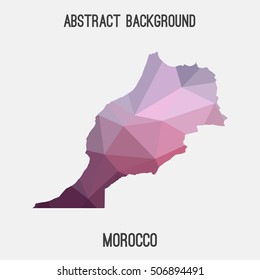 Morocco map in geometric polygonal,mosaic style.Abstract tessellation,modern design background,low poly. Vector illustration.