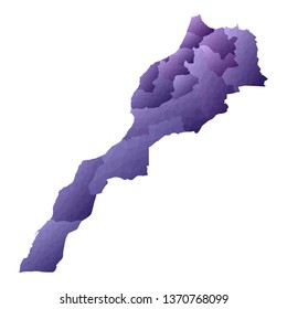 Morocco map. Geometric style country outline. Alluring violet vector illustration.