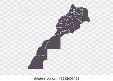 Morocco Map Graphite Color on White Background quality files Png