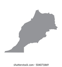 Morocco map in gray on a white background