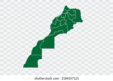 Morocco Map green Color on White Background quality files Png