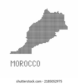 Morocco map with grunge texture in dot style. Abstract vector illustration of a country map with halftone effect for infographic. 