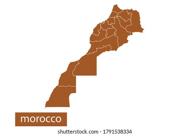 morocco map High Detailed on white background. Abstract design vector illustration eps 10. Orange color.