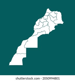 Morocco map High Detailed. white color. on green background. Abstract design vector illustration eps 10