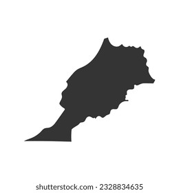 Morocco Map Icon Silhouette Illustration. Moroccan Vector Graphic Pictogram Symbol Clip Art. Doodle Sketch Black Sign.