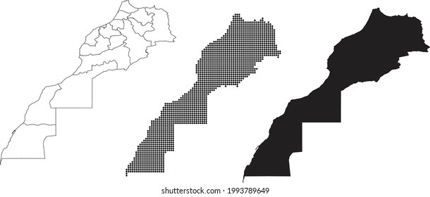 Morocco map isolated on a white background.