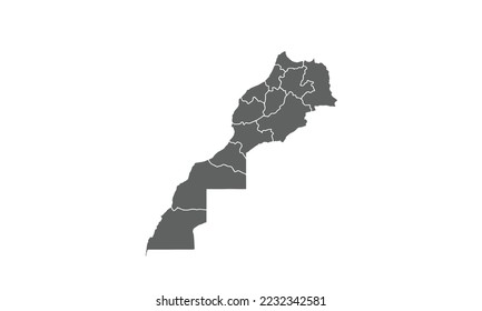 Morocco map isolated on white background.for annual infographics report website layout.