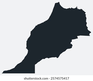 Morocco map. Just a simple border map. Shape of the country. Flat blank Morocco outline. Vector boundary illustration.