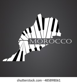morocco map logo made from piano