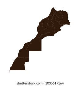Morocco map on white background vector.