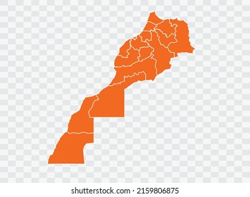 Morocco Map orange Color on White Backgound  illustration eps 10
