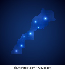 Morocco map page symbol for your web site design Morocco map logo, app, UI. Wire frame 3D mesh polygonal network line, design sphere, dot and structure. Morocco map.vector illustration eps 10