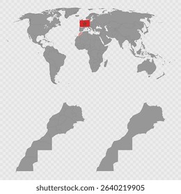 Morocco Map Set with World Location.
