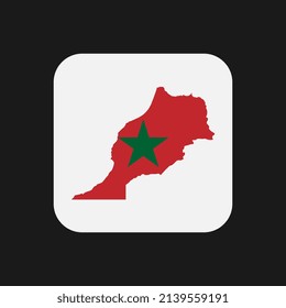 Morocco map silhouette with flag on white background