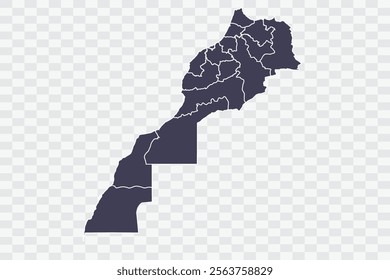 Morocco Map Slate Color on White Background quality files Png