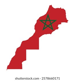 Morocco map symbol shape, travel web flat concept icon vector illustration .